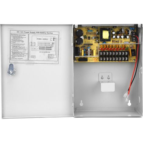 Alimentation de contrôle d'accès UPS 12V 10A avec fonction d'arrêt différé, boîtier de secours PWM pour portes et serrures électriques. (1/5)