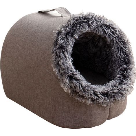 Maison/grotte d'extérieur pour chat, résistante à l'hiver, gris-bleu, taille M (1/5)
