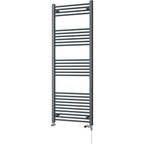 Zennor - Anthracite Dual Fuel Towel Rail H1600mm x W600mm Standard - Straight (1/3)