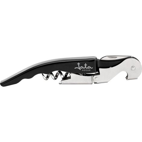 Jata HVIN2202 - Apribottiglie per vino, cavatappi a leva con doppio impulso snodato, include coltello tagliacapsule e apritappi in acciaio inox, ABS (1/5)
