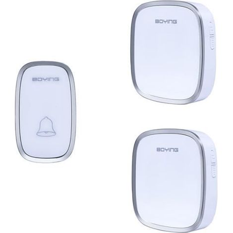 Sonnette - Blanc - 36 mélodies - Portée 300 m - Étanche IP44 - Sans fil (1/4)
