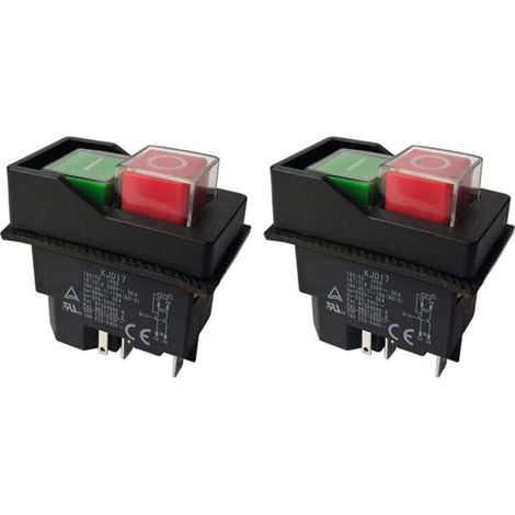 Commutateurs éLectromagnéTiques à Bouton-Poussoir pour Outils de Jardin KJD17 250V 5 Broches - 2 pcs-DOU