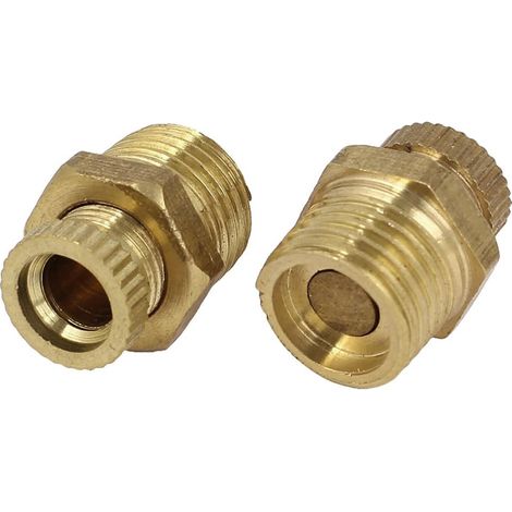 2 Pièces Robinet de vidange filetage mâle 13mm ton doré accessoire compresseur d'air système pneumatique atelier(Troisième trimestre : septembre) (1/5)