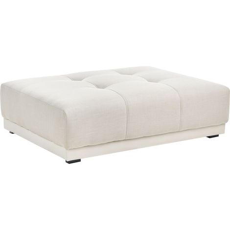 Ottoman Beige Fabric and Faux Leather Upholstery 1 Seater Modern Traditional Living Room TORPO (1/5)
