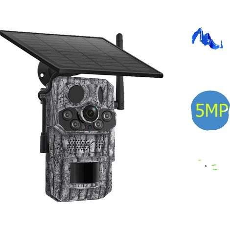 Fotocamera da esterno ad energia solare, angolo di visione di 120°, connettività 4G, 5 MP, 128 GB di memoria. (1/2)