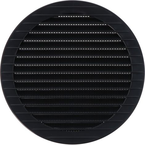 Griglia di ventilazione rotonda da incasso con zanzariera realizzata in ABS di colore grigio antracite Ø15cm Ø18cm EDM