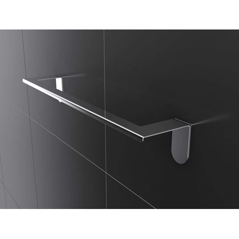 Toallero de acero pulido con fijación adhesiva, longitud 30 cm Capannoli Easy YE130     55A  adhesivos de sujeción - L.30 - Acero brillante