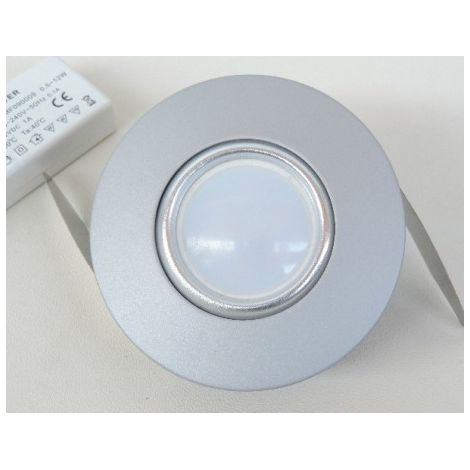 Spot encastré LED 6W gris Ø 110mm fixe Basse Luminance avec lampe 3000K GU5.3 12V et driver 230V EASY TRAJECTOIRE 115620LED (1/3)