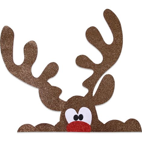 Autocollant Porte Noël - Tissu Non Tissé - Pour Porte Fenêtre Mur Intérieur Extérieur - 26 x 18 cm - 1 Pièce (1/5)