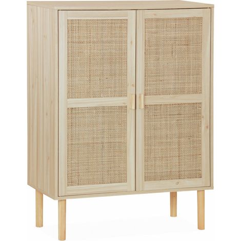 80cm woven rattan storage cabinet Natural 80x40x110 cm - Camargue (1/5)