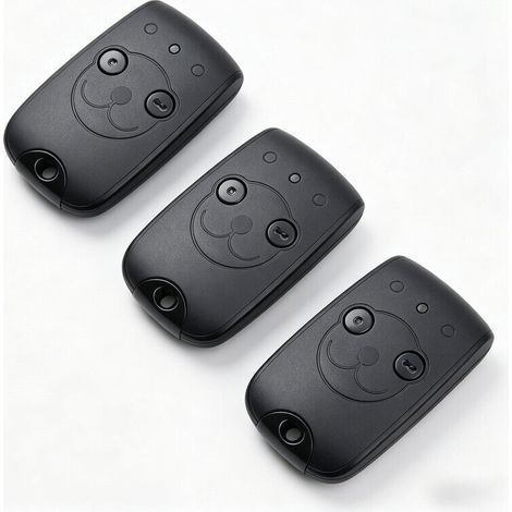 Lot de 3 Trois télécommandes 1841026 NS à 2 canaux (433,42 MHz) pour la commande de deux moteurs dans les systèmes d'automatisation de portails et de portes de garage. Batterie au lithium longue durée