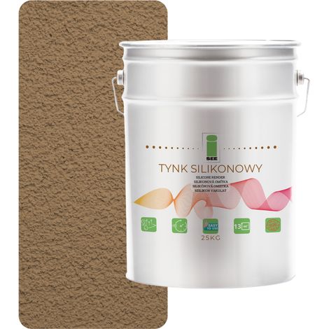 Enduit silicone pour façades extérieures, beige fromage 1,5 mm, qualité supérieure, 25 kg (1/5)