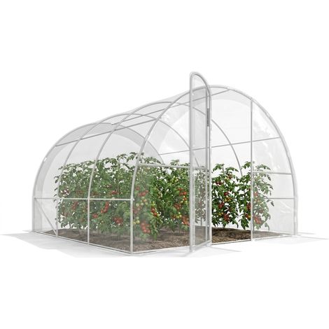 Serre tunnel de jardin 9 m² 3x3x2 m porte à charnières bâche PE 150 g/m² pour plantes