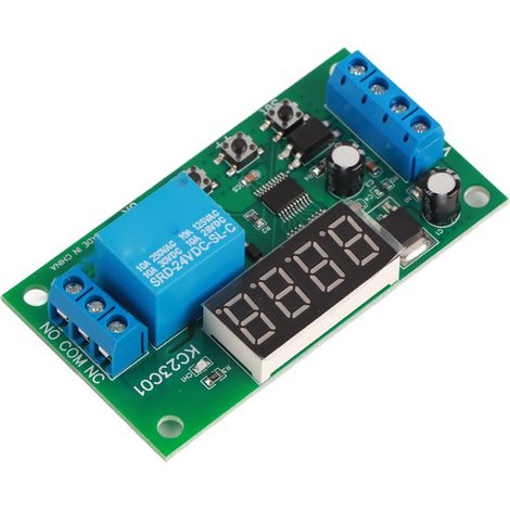 Carte relais de comptage d'impulsions multifonctionnelle, plage de mesure de 0,1 s à 9 999 999,9 s, précision de 0,01 s, module relais 1 canal 24 V (1/5)