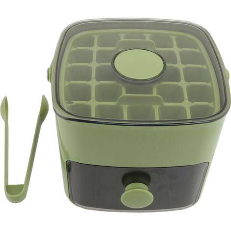 Ice Cube Tray ABS PP 48 Grids 2 Tray Easy Release Ice Cube Box with Lid Storage Bin for Freezer Green