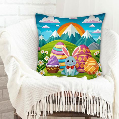Housse de coussin 45x45 cm en polyester incolore pour canapé fauteuil lit chaise décoratif de ferme (1/5)