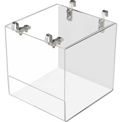 Baignoire spacieuse pour oiseaux, cage de douche, calopsitte et perroquet transparent avec crochets de suspension - Fournitures pour animaux domestiques - En acrylique - Pour nettoyer la maison -