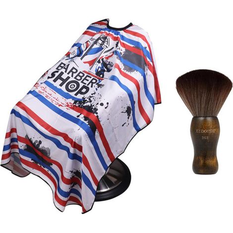 Capa de peluquería sencilla y elegante, impermeable y ajustable, con cepillo para el cuello y accesorios de corte de fibra suave.