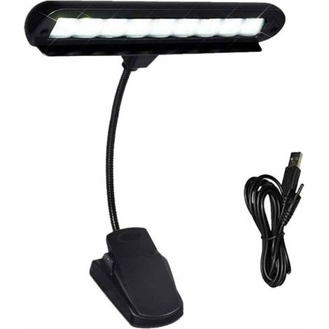 Pied De Lumière 1 Pcs Lampe de Entièrement Réglable Clip 9 Led Orchestre de Piano de pour de Dortoir de Bureau avec Câble D'alimentation (Sans Piles) Lampes De Table Dartisanat (1/5)