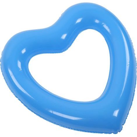 Bouée gonflable en forme de cœur. 45 cm d'épaisseur. en PVC résistant aux déchirures. idéale pour les fêtes à la piscine ou à la plage (bleu). (1/5)