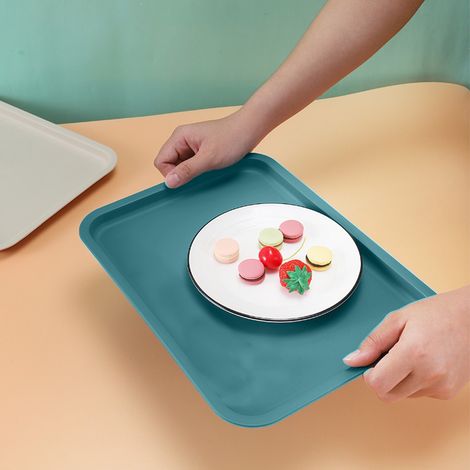 Plate À Aliments - Rectangulaire Empilable 24 8 X 17 8 Cm - Pour Crèche École Maternelle Salade Fruits Dessert - Lot De 2 (1/5)