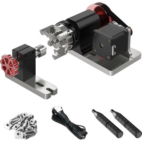 Eje rotatorio CNC, capacidad de 60 mm de diámetro, sujeción de precisión, color negro. (1/2)