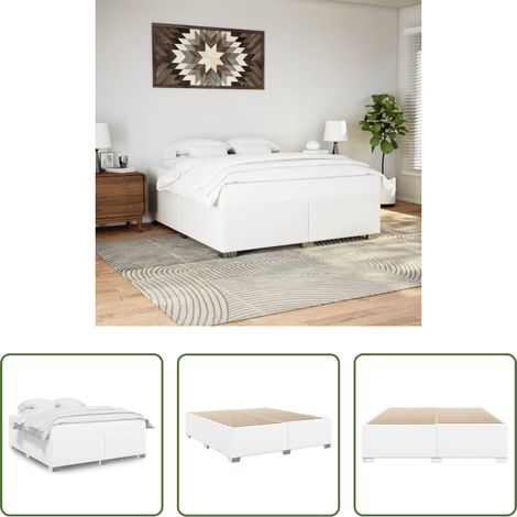 Sommeil - Cadre de lit sans matelas blanc 180x200 cm similicuir (1/5)