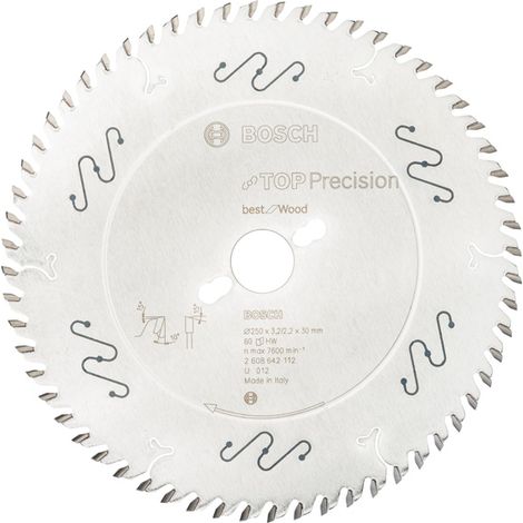 Lame de scie circulaire Top Precision, idéale pour le bois, 250 x 30 x 3,2 mm, 60