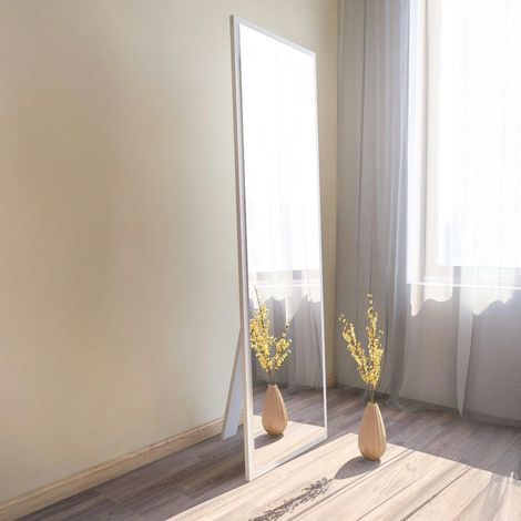 Grand miroir blanc plein pied 160 cm style moderne CODY (1/5)