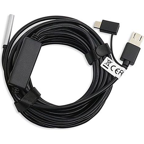 3-in-1 USB 2.0 Micro-USB Typ-C Inspektionsendoskop mit 5,5-mm-Videokamera, 6 integrierten, einstellbaren LEDs, 20-m-Kabel, IP67 wasserdicht für Android, MacBook, PC und Windows
