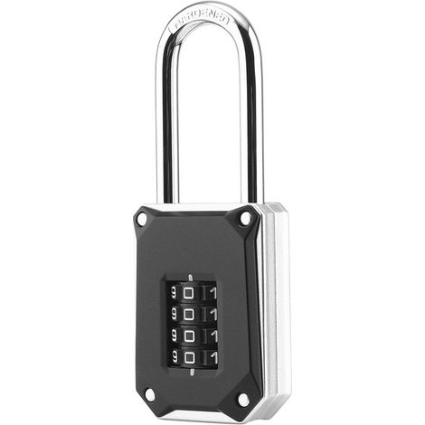 Sollbry Cerradura para casillero - Cerradura de combinación reforzada de 4 dígitos - Números fáciles de leer - Reiniciable e irrompible - 1 paquete (1/4)