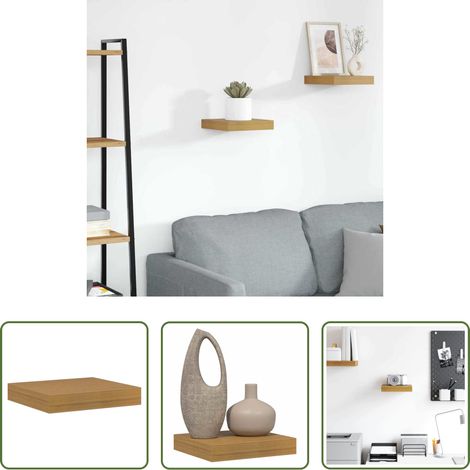 Rangement intérieur - Étagère Murale Beige 23 x 23,5 x 4 cm Bois d'ingénierie (1/5)