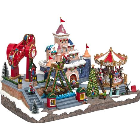 Village de Noël lumineux fête foraine animé et musical 64 LED sur secteur - Feeric lights & christmas (1/4)