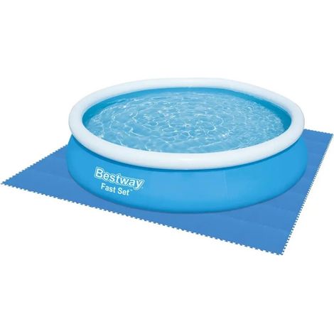 TRADE SHOP - Tappeto Piastrelle Base Sotto Piscina Componibile Protettivo Da 50x50 Cm Blu 58220 - (1/5)