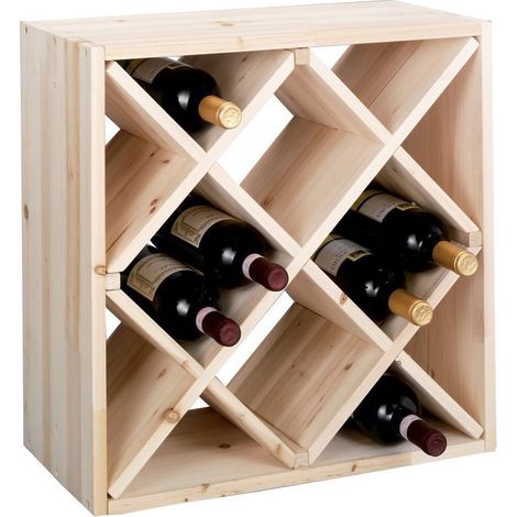 ZELLER Weinregal, Naturholz "Raute"