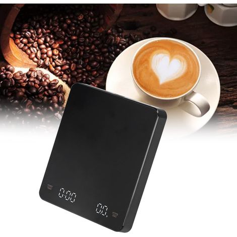 Kaffeewaage, Multifunktionswaage, Anzeige in g/oz/ml, 3 kg, USB-aufladbar. (1/5)