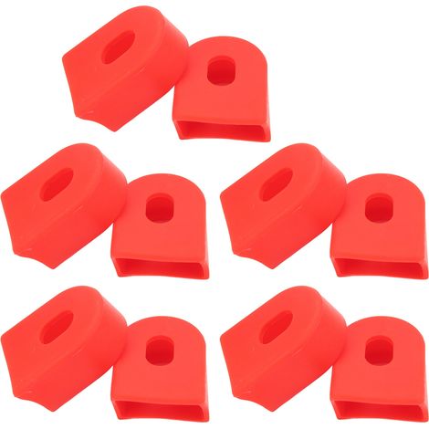 Protection de manivelle RISK en silicone, rouge, pour axe de pédale de vélo (1/5)