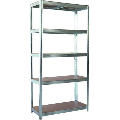 Utilia KIT SCAFFALE IN METALLO ZINCATO E MDF cm. 90x45x200 h