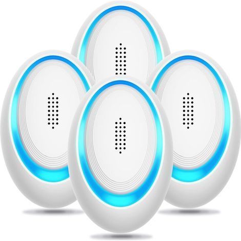 Lot de 4 répulsifs à ultrasons pour insectes, piège électronique à souris pour l'intérieur, insert répulsif contre les moustiques et les araignées, répulsif efficace contre les rongeurs (1/5)