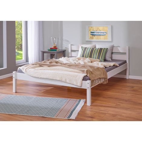 LETTO DA 140 MOD. VILMO IN LEGNO MASSELLO BIANCO