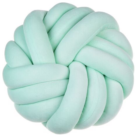 royaluxe -Coussin nœud pour canapé, lit, décoration, coussin décoratif, coussin-balle, 35 x 35 cm, décoration de chambre de bébé, jouet fait à la main, cadeau créatif (Vert) (1/4)
