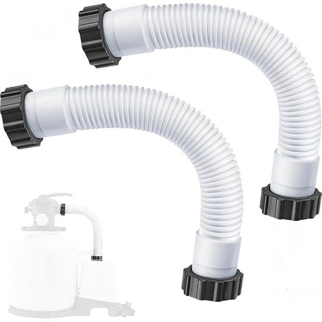 Tuyau Piscine 38mm, Lot De 2 (Tuyaux De 40 Cm) Tuyau D'Interconnexion Avec éCrous Pour, Pour Filtres à Sable Et Pompes De Piscine – Tuyau De Remplacement RéUtilisable Pour Piscines (1/5)