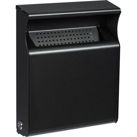 Cenicero de pared exterior de acero manganeso de 2 L - 282 x 230 x 60 mm
