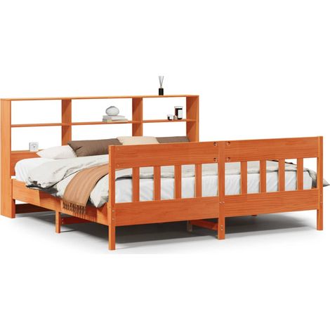 Maison Exclusive - Giroletto senza Materasso Marrone Cera 200x200 cm Legno di Pino