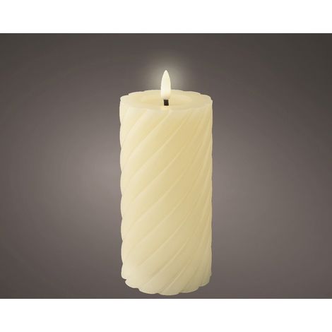 Kaemingk LED Kerze Wachs indoor creme Ø 7,5 x 17,3 cm
