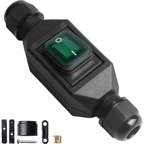 nterrupteur en ligne AC220V 30A, interrupteur de machine étanche IP66, interrupteur à bascule, interrupteur de câble, interrupteur à bouton-poussoir pour machine, interrupteur de machine, entrée et (1/5)