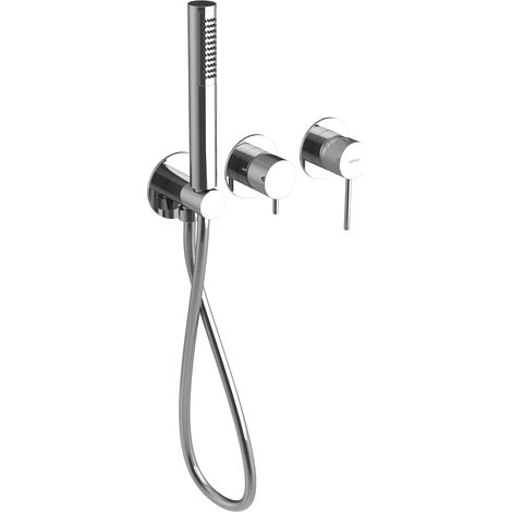Sapho Ultrasan - Mitigeur encastré, montage 3 trous, avec corps d'encastrement, avec accessoires, chrome UT045V (1/2)
