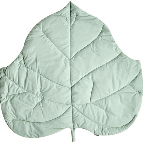 Alfombra de juegos infantil moderna con forma de hoja funda de algodón acolchado 110 x 110 cm accesorio habitación infantil verde claro Helikon