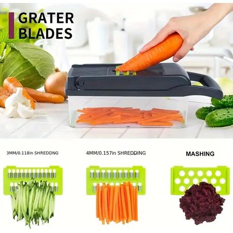 16-in-1 Multicolour Stainless Steel Vegetable Cutter for Kitchen (1/5)