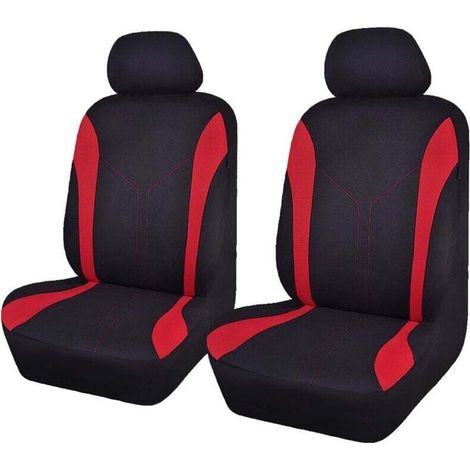 Universal Mode Maille Housses de siège de Voiture (2 Fronts, Noir Rouge) (1/5)